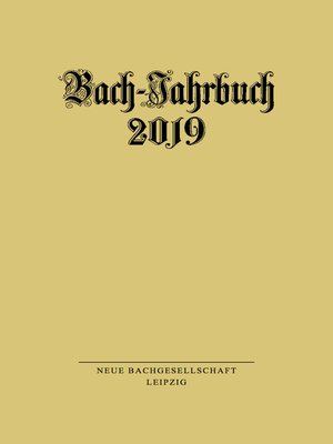 cover image of Bach-Jahrbuch 2019